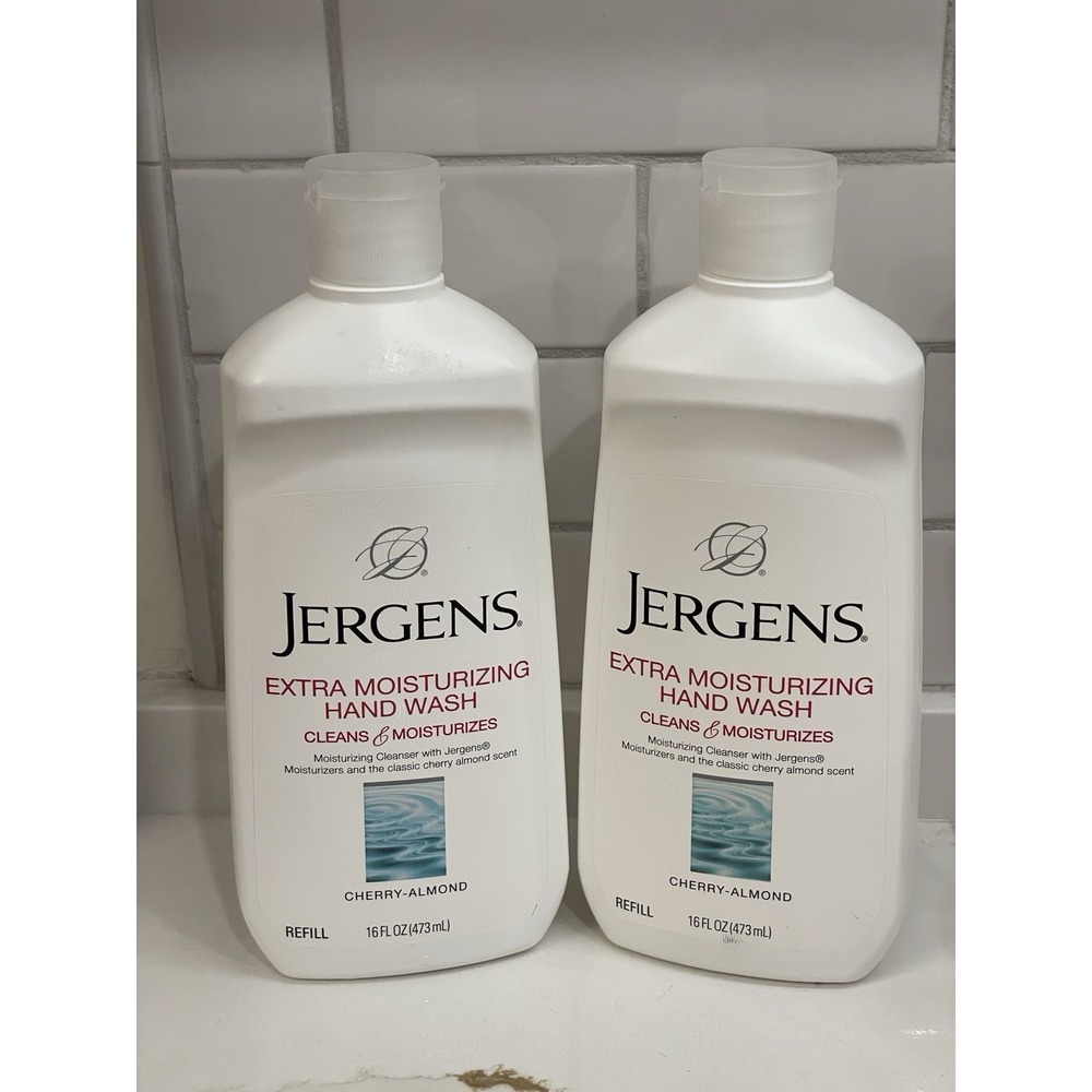 Jergens Extra Moisturizing Soap Hand Wash Cherry-Almond Refill 16 fl oz Lot of 2